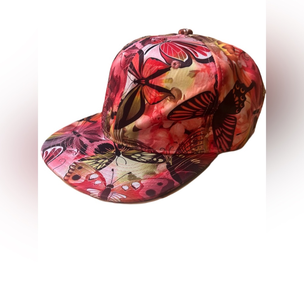 Snap Back Hat Butterfly Design - Rare Design- worn once- Unisex